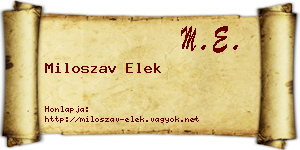 Miloszav Elek névjegykártya